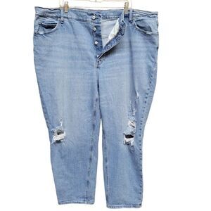 Old Navy Womens Extra High Rise Sky-Hi‎ Straight Jeans Plus Size 26 Button Fly